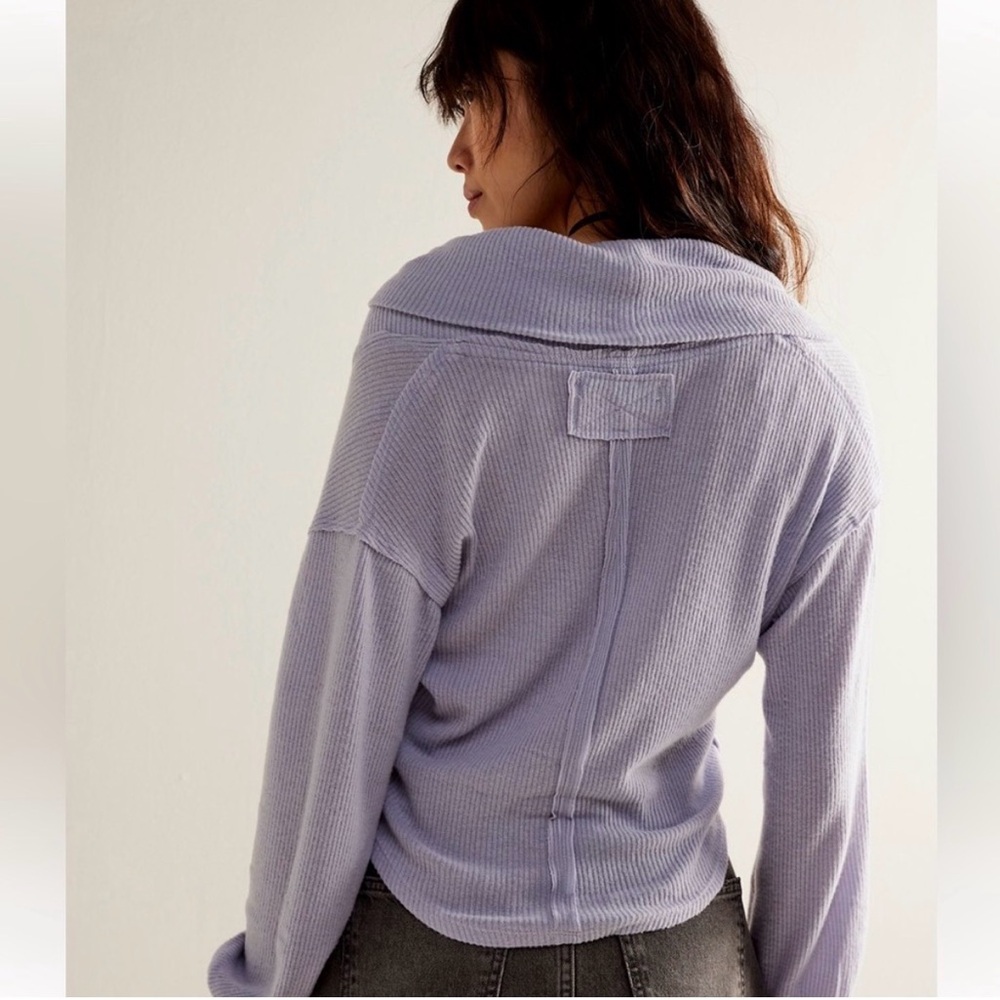 Free people hold me close surplice sweater- M- good condition,some signs of wear